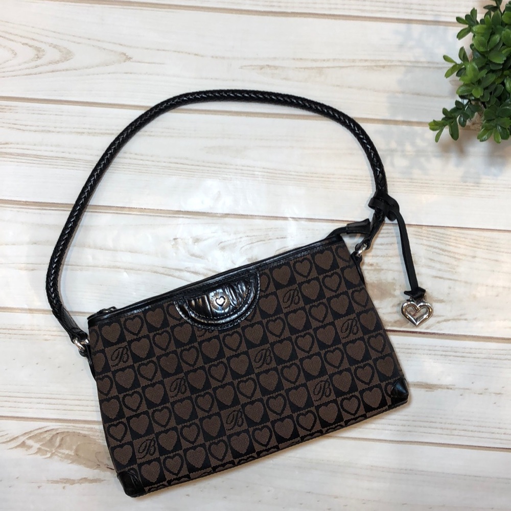 Brighton black and brown signature and heart bag